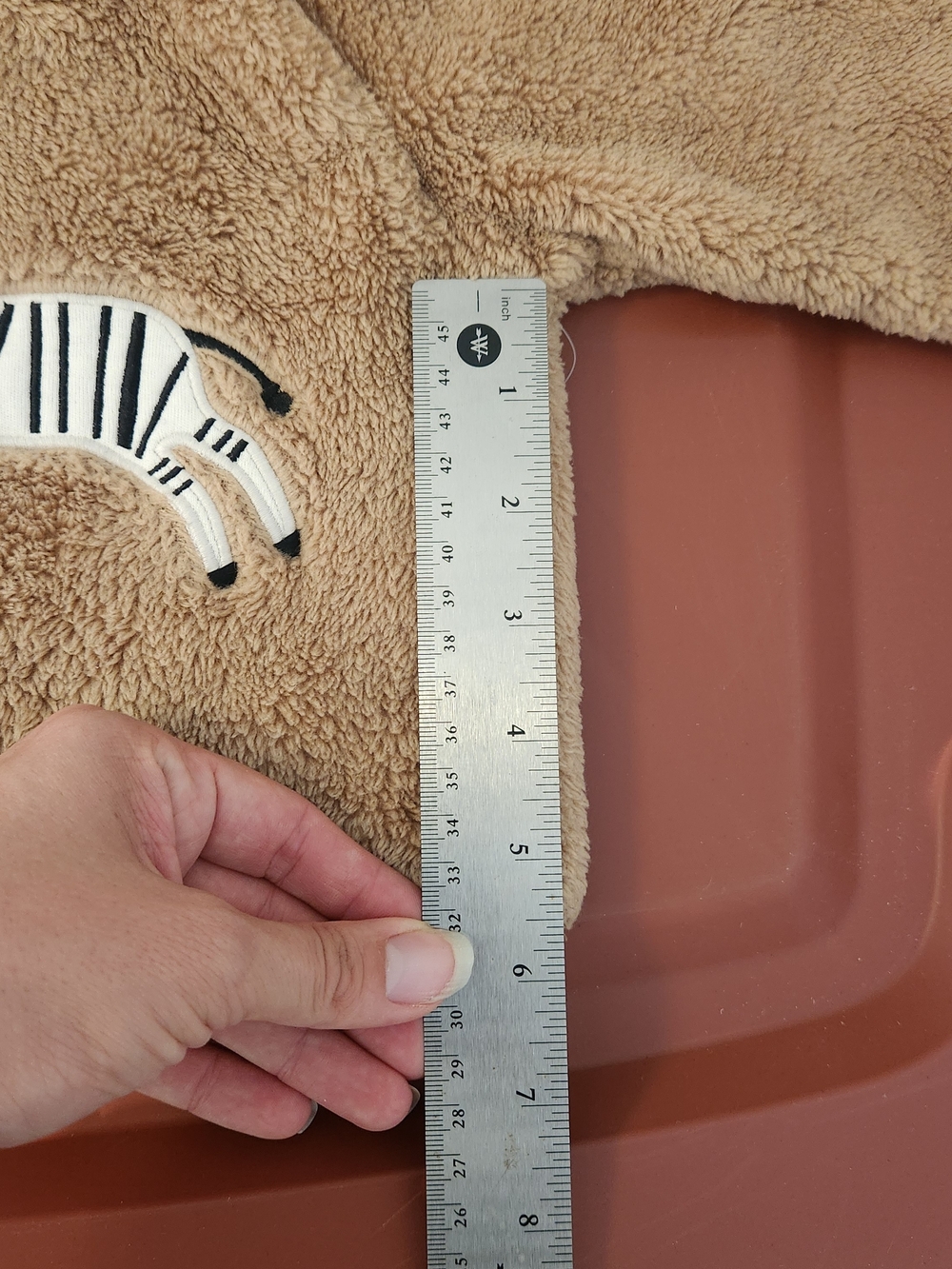 Pekkle Cozy Zebra Appliqué Fleece Sweatshirt - Tan. 6M - Picture 6 of 9